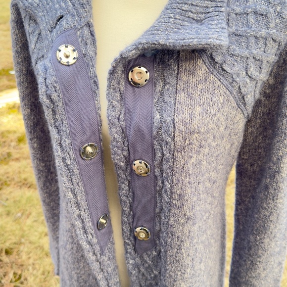 Prana The Angelica Duster Blue Size Large Chunky Sweater - Picture 8 of 11